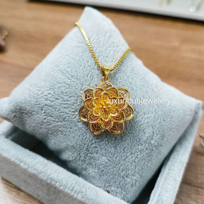 Kalung liontin bunga Kendari gold