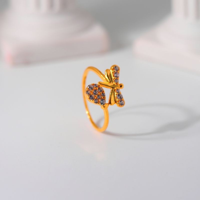 Cincin Emas Motif Mata Random Berwarna - Toko Emas Gadjah