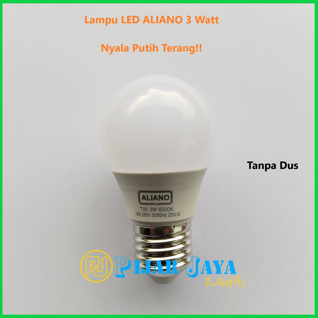 Lampu LED Aliano 3 watt Bohlam LED Rumah 3W Cahaya Putih Terang Murah Bagus