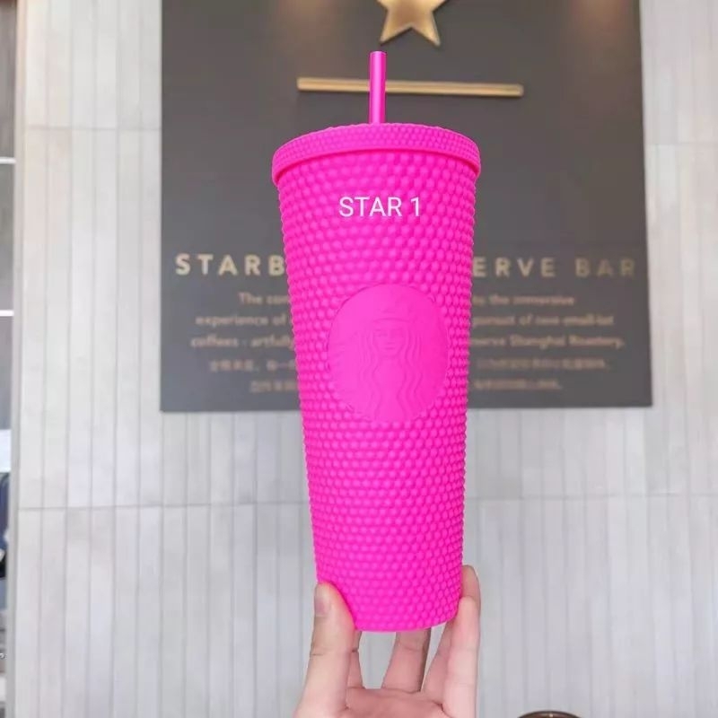Tumbler Tumblr Starbucks Pink Fanta Free tutup sedotan