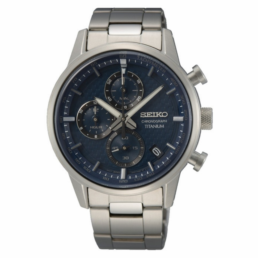 Seiko Chronograph SSB387P1 Titanium Blue Dial SSB387