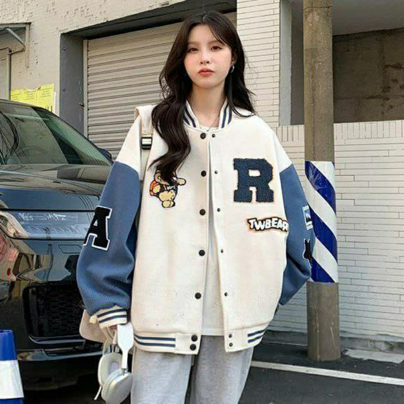 promo jacket baseball wanita / jacket varsity korean / JACKET R TW BASEBALL