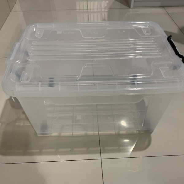 Storage Box Container EZY CB 45 Liter Transparan Bening Kontainer Kotak Perkakas Spare Part Plastik Kualitas SKY Shinpo