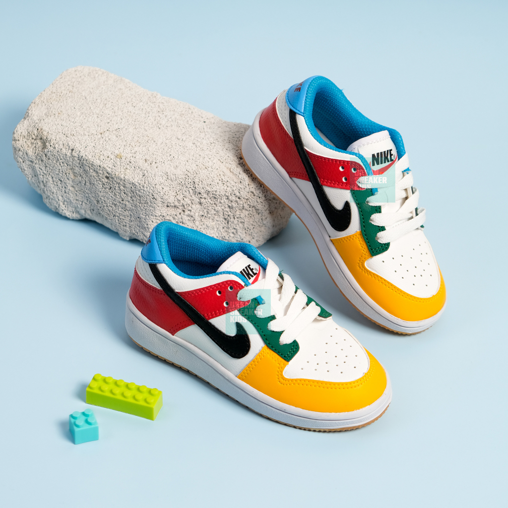 Dunk Sepatu Anak Laki Laki Sneakers Warna Biru Merah Kuning Usia 3-10 Tahun - Urban Sneaker Kids