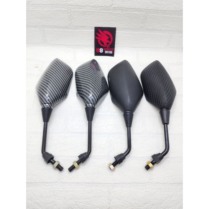 Spion Standar Honda PCX Hitam - Karbon Glossy - Karbon Gelap - Spion Honda Universal