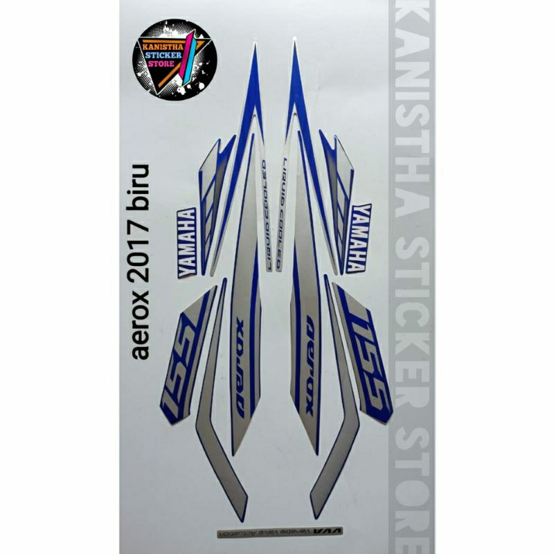 striping yamaha aerox 155 2017 2018 biru stiker lis body motor aerox 155 terbaik