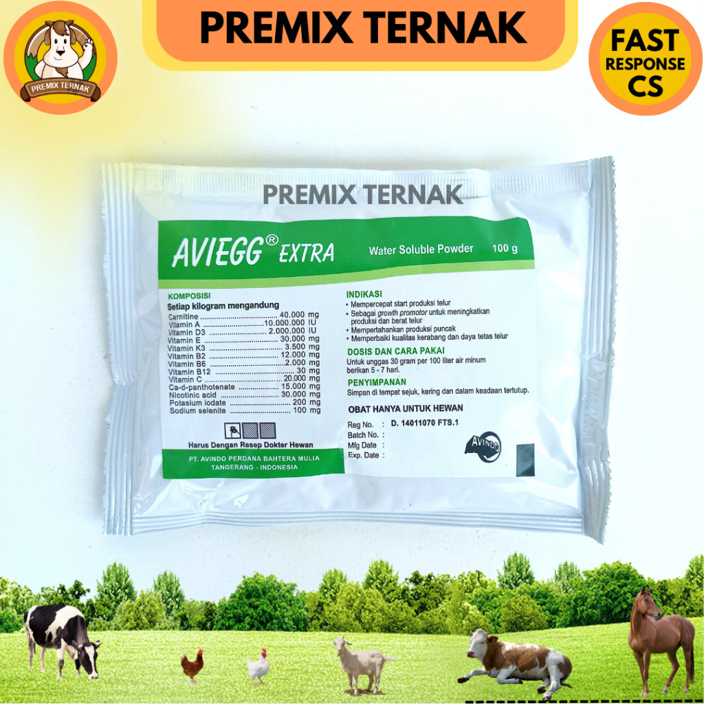 AVIEGG EXTRA 100 gr - Multivitamin Egg Stimulant Pemacu Produksi Telur Ayam dan bebek