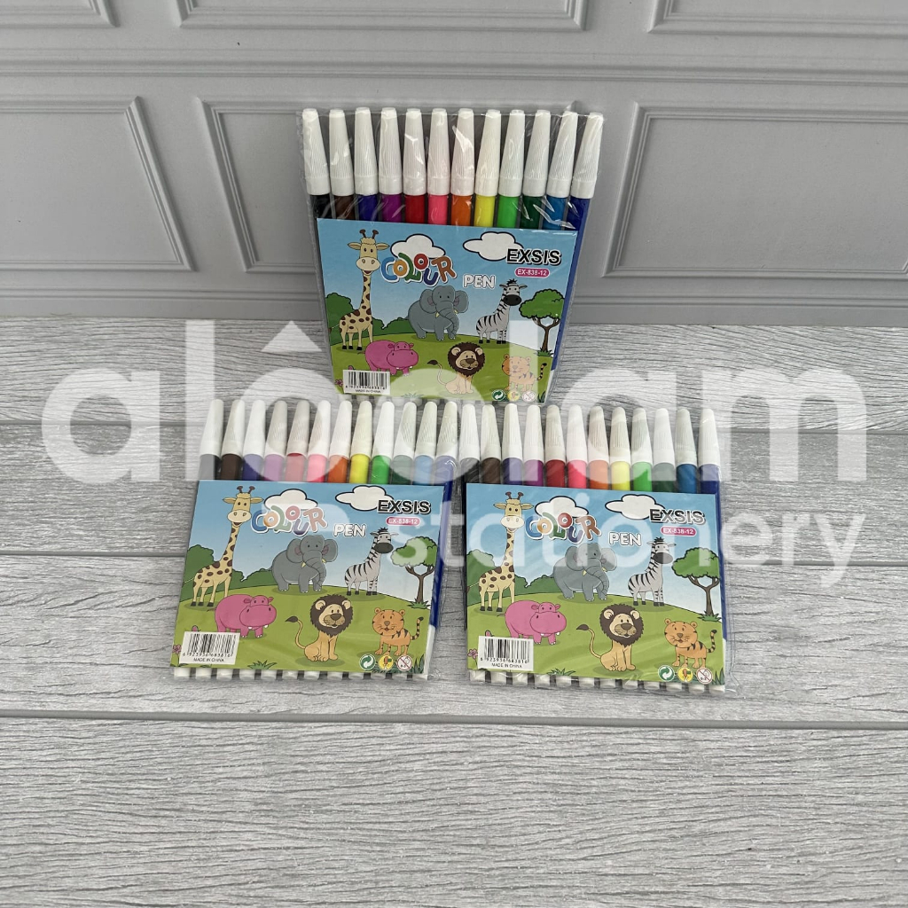 

SATU SET ( 12 WARNA ) Colour Pen Spidol 12 Warna Zendi 838-12