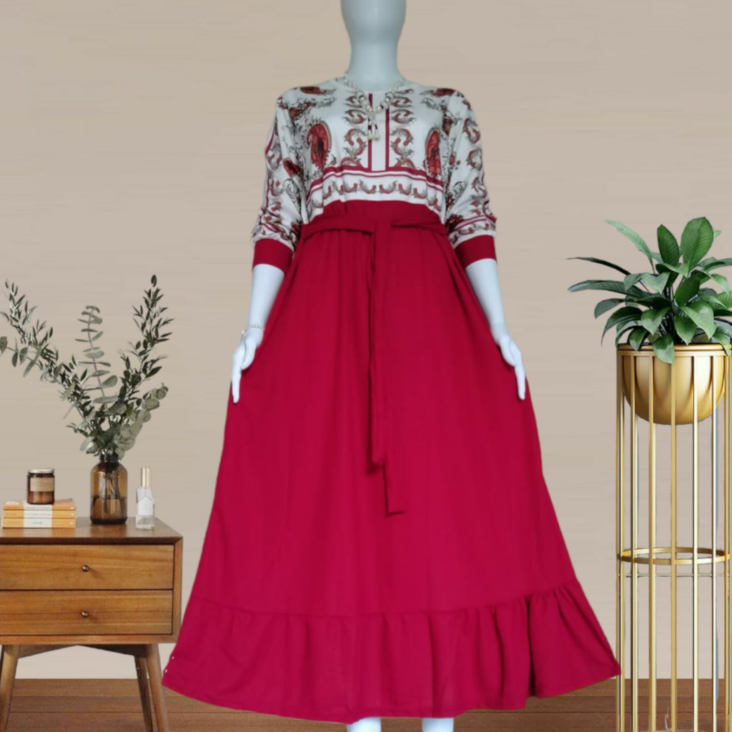 GAMIS MAXI KOMBINASI KNITE