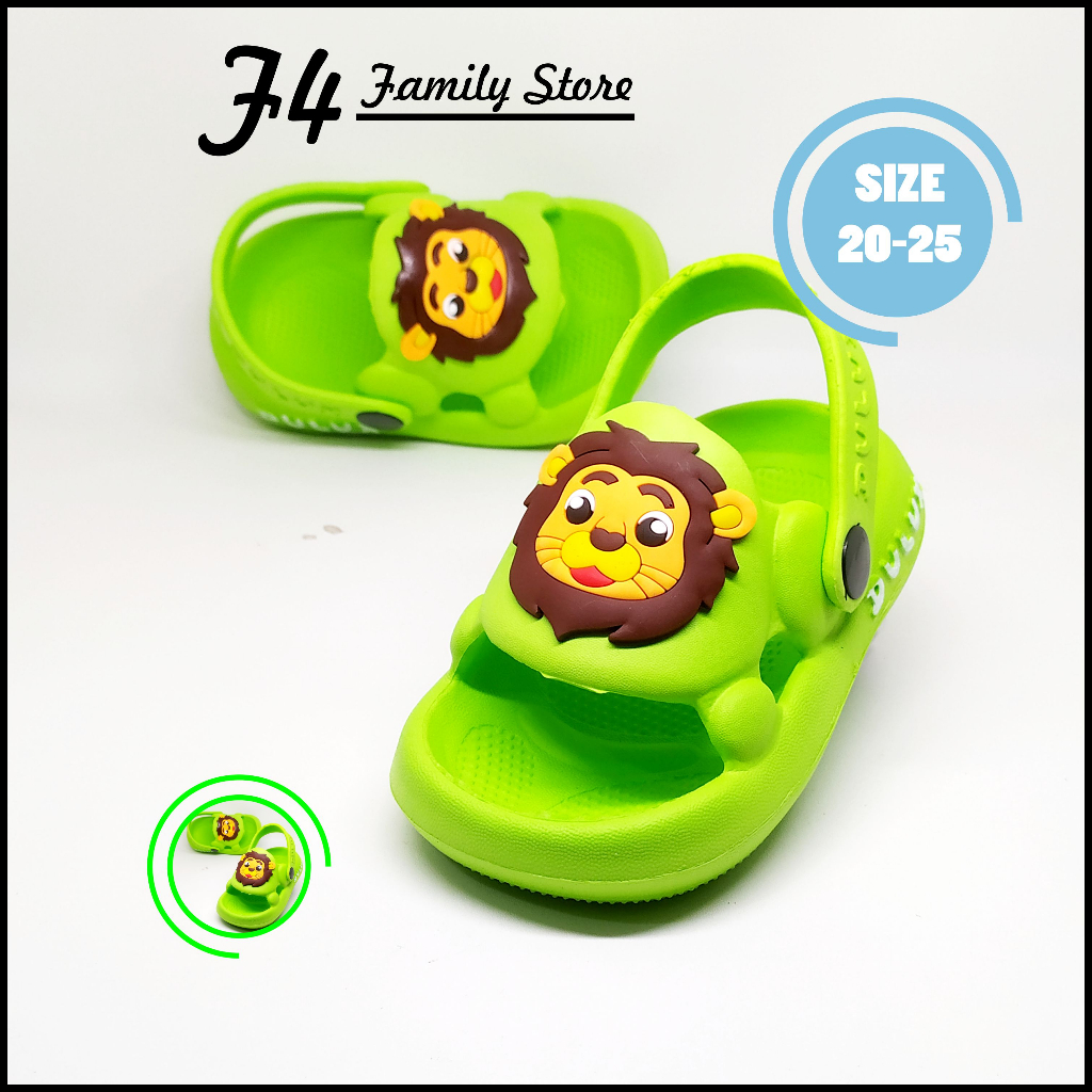 MD79 - Sendal Anak Laki Laki Baim Tali Belakang Usia 1 3 Tahun Motif Singa Lion Terbaru