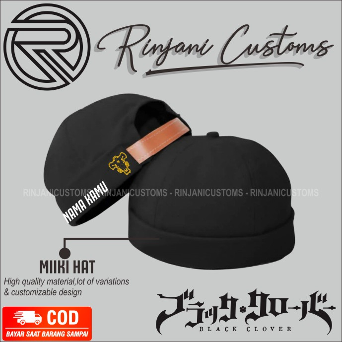 TOPI MIKI BLACK CLOVER - TOPI MIKI ANIME BLACK CLOVER - KOPIAH PECI MIKI JARING ANIME ASTA - TOPI MI