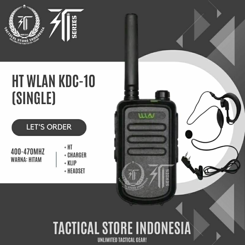 HT WLAN / HANDY TALKIE WLN KD C-10 SINGLE + BONUS HEADSET HT - HITAM