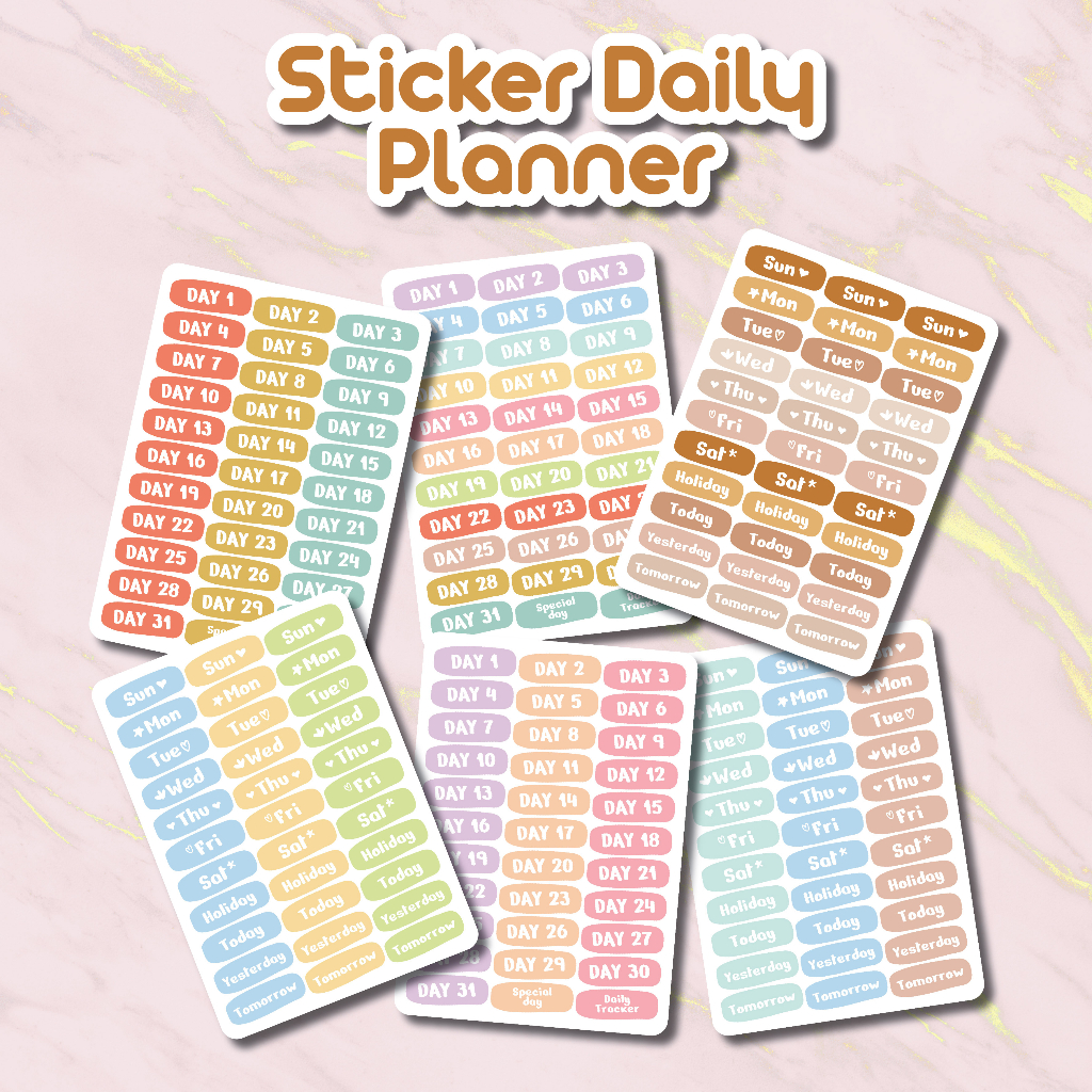 

Sticker Daily Planner Label Cute Aesthetic Pack | Sticker Deco Journal | Stiker Unik Murah