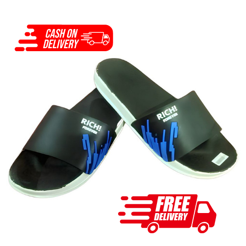 PROMO TERBARU SANDAL PRIA DISTRO / SANDAL PRIA / SANDAL WANITA/ SANDAL PRIA DEWASA / SANDAL IMPORT KOREAN SLIP-ON PREMIUM KARET GRADE ORI RICHII-Biru