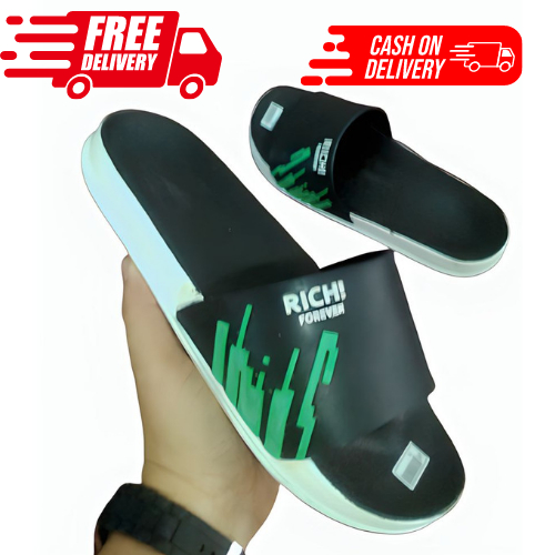 PROMO TERBARU SANDAL PRIA DISTRO / SANDAL PRIA / SANDAL WANITA/ SANDAL PRIA DEWASA / SANDAL IMPORT KOREAN SLIP-ON PREMIUM KARET GRADE ORI RICHII-Hijau