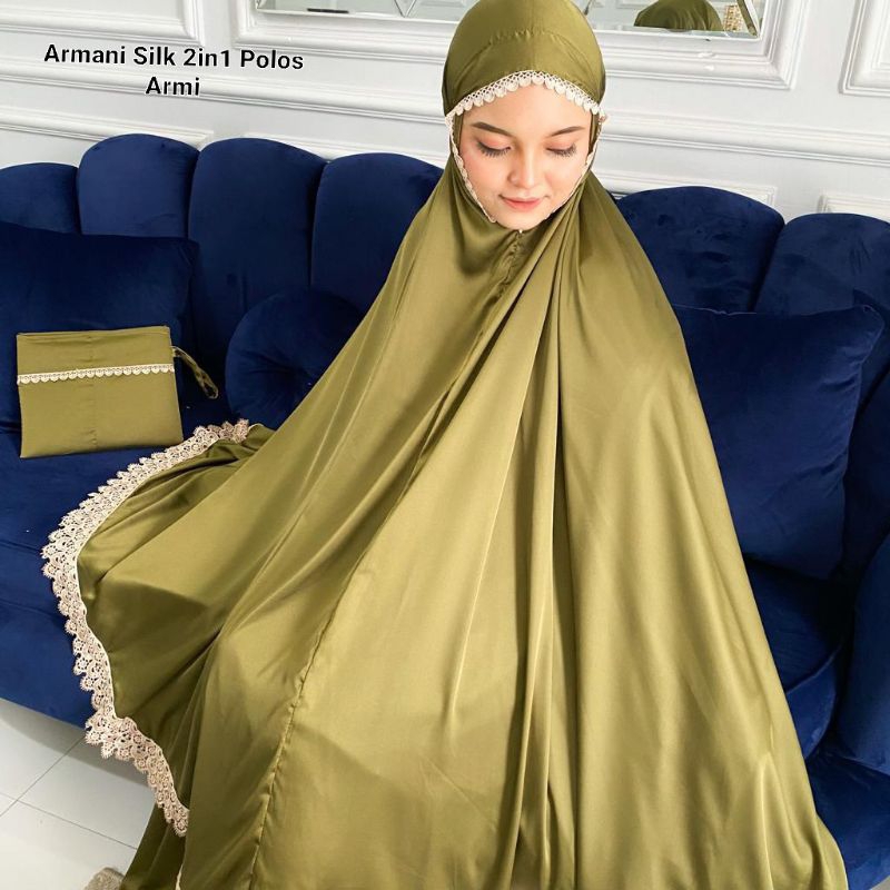 Mukena Velvet Silk 2in1 Polos Jumbo