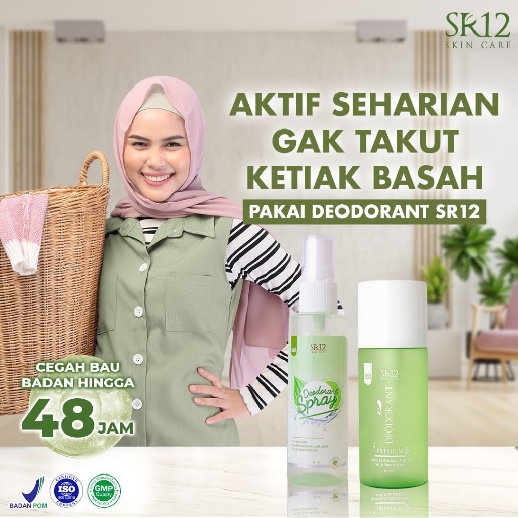 Deodorant SR12 Spray Premium Mencerahkan Ketiak Hitam Basah Nagita Slavina Mama Gigi Tawas Aloevera Jeruk BPOM