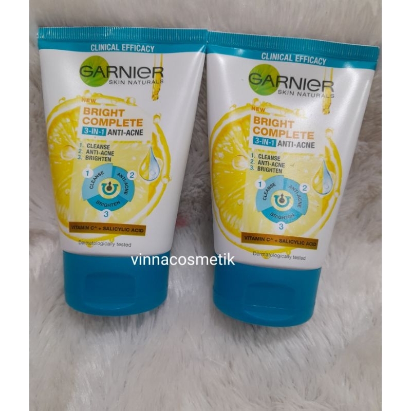 Garnier facial wash 3 in 1 anti acne 90ml Original 100%