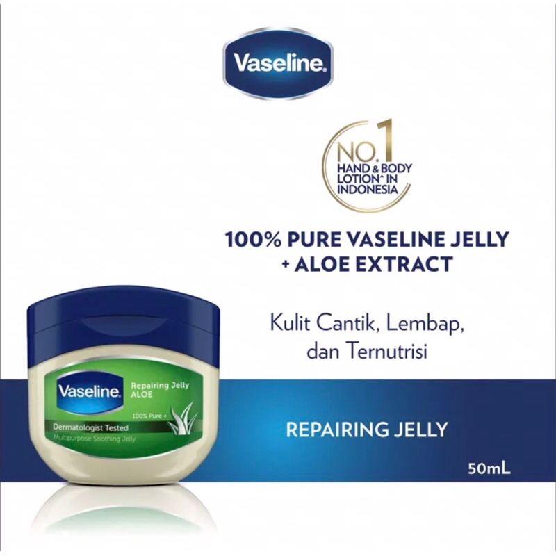 Vaseline Multi Purpose Repairing Jelly Aloe Lip Balm Pelembab 50 ml