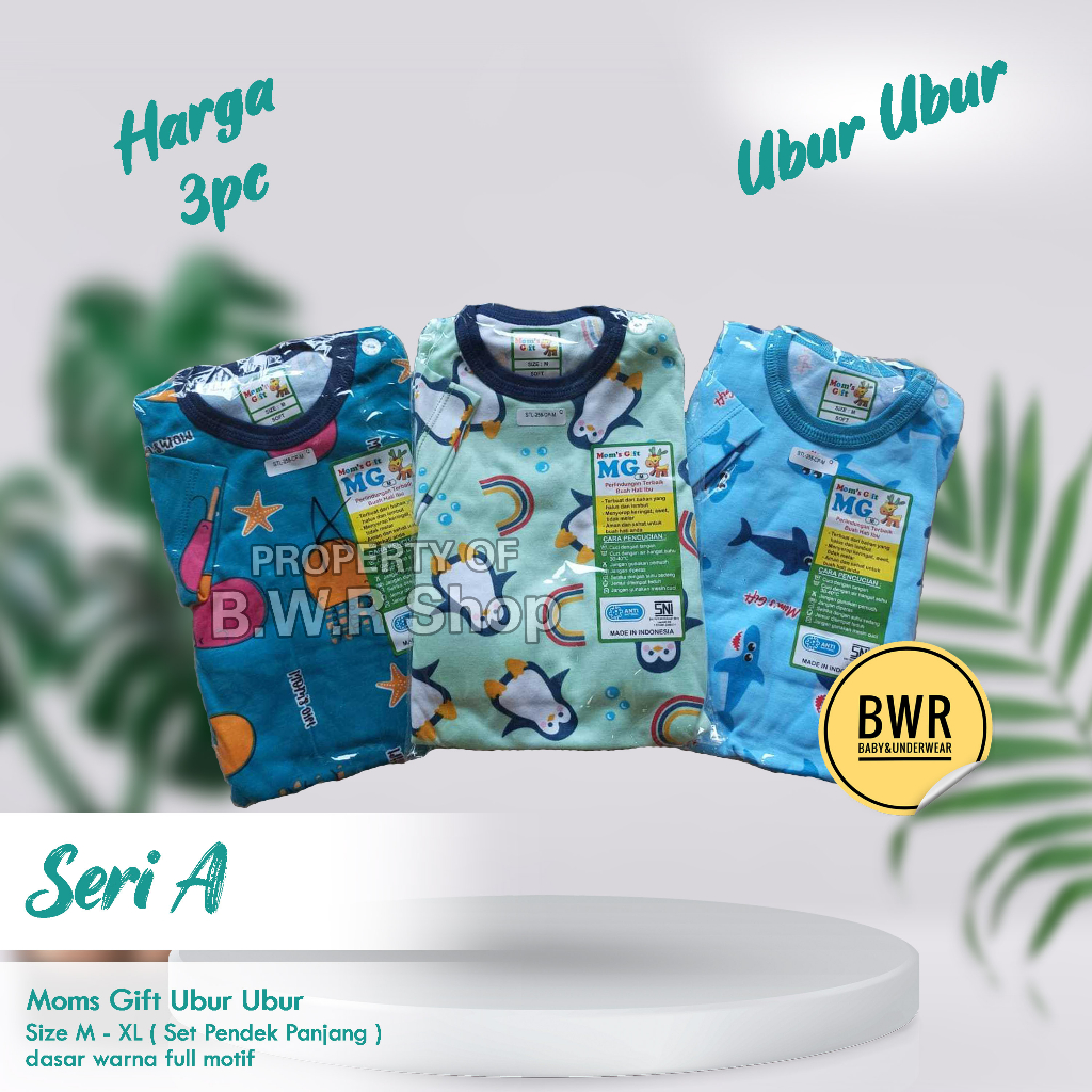 [ HARGA 3 setel ] CPR Setelan Moms Gift Ubur Ubur  Felicia  Cat Sea/ Baju Bayi Piyama Anak Unisex Kancing Pundak Mom's Gift Motif Terbaru | Bwr