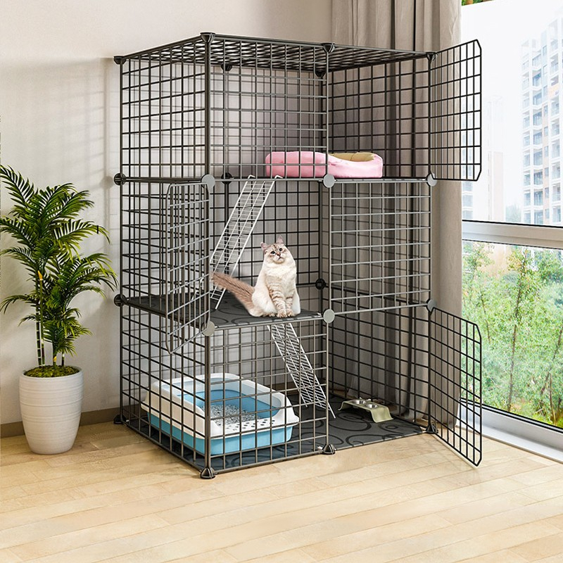 Kandang Kucing Kandang Anjing Kelinci tempat tidur Pet Cage Pagar Besi DIY Kandang Hewan Peliharaan