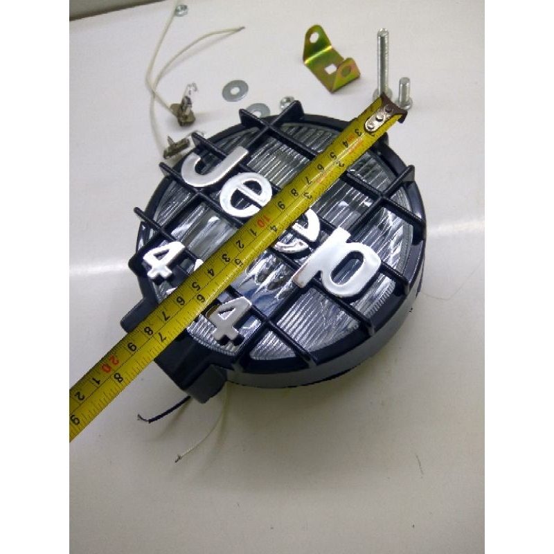 Lampu Jeep Foglamp Jeep 4x4 Kaca Bening Putih Bohlam H3  Merk  DENJI DJ-8035
