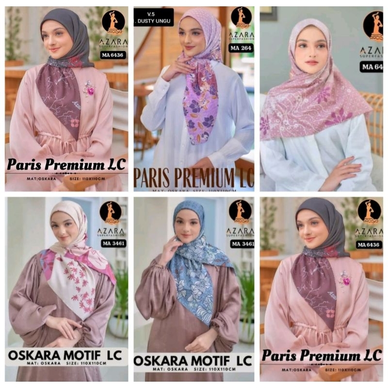 hijab segi empat oskara motif LC/hijab motif terbaru by Az-Zahra
