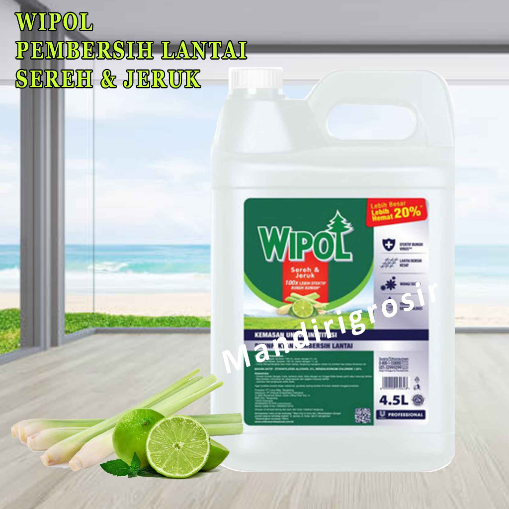 Pembersih Lantai* Wipol* Wipol Disinfektan* Aroma Sereh &amp; Jeruk *4.5 Ltr