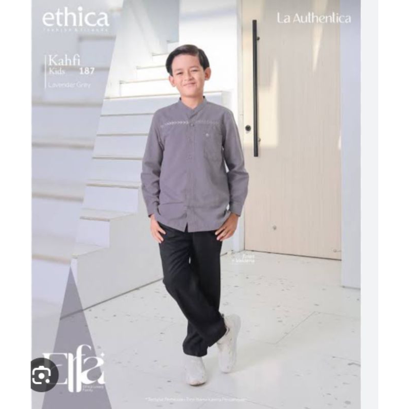 BUSANA MUSLIM ETHICA TERBARU DAN TERLARIS KOKO ANAK KAHFI KIDS 187 LAVENDER GREY ( COD )