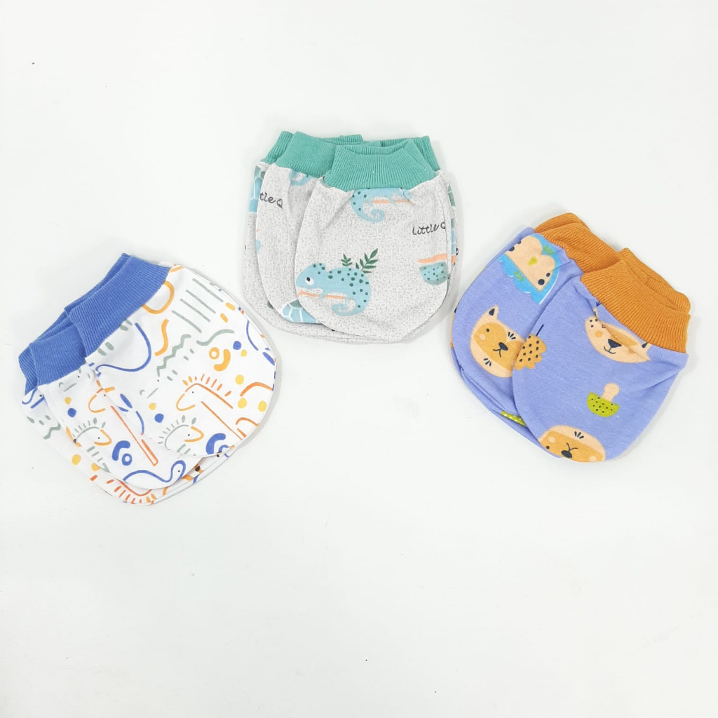 Little Q Sarung Tangan Dan Kaki Motif Mix STK Bayi