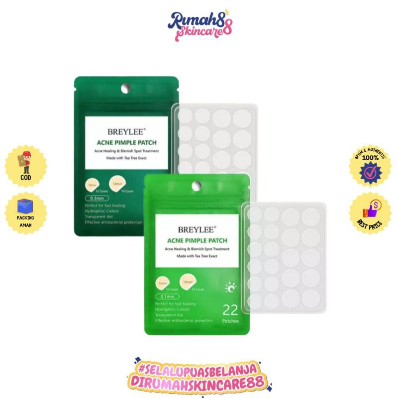 BREYLEE Acne Pimple Patch 22Pcs Day / Night BPOM - Plaster Jerawat, Obat Jerawat