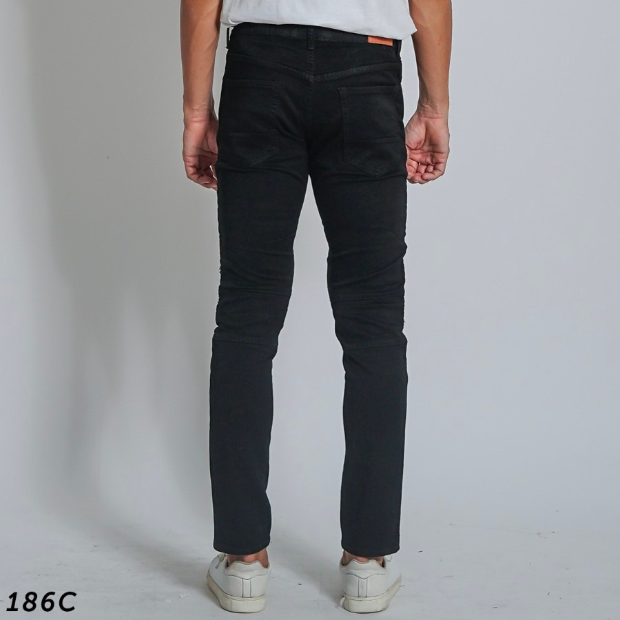 SKINNY JEANS BIKERS PATCH FULL BLACK PRIA PULL&amp;BEAR SOFT JEANS