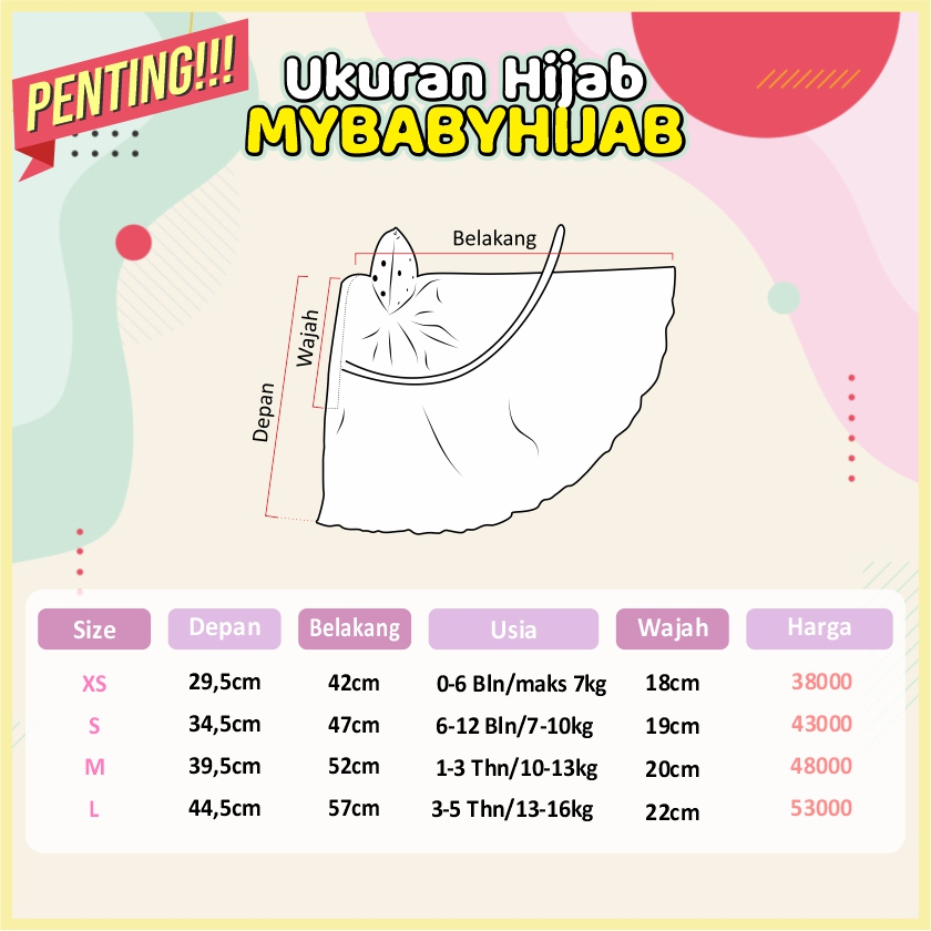Cod Kerudung Hijab Jilbab Bayi Perempuan Anak Baru Lahir Newborn Lucu Model Pita Mybabyhijab