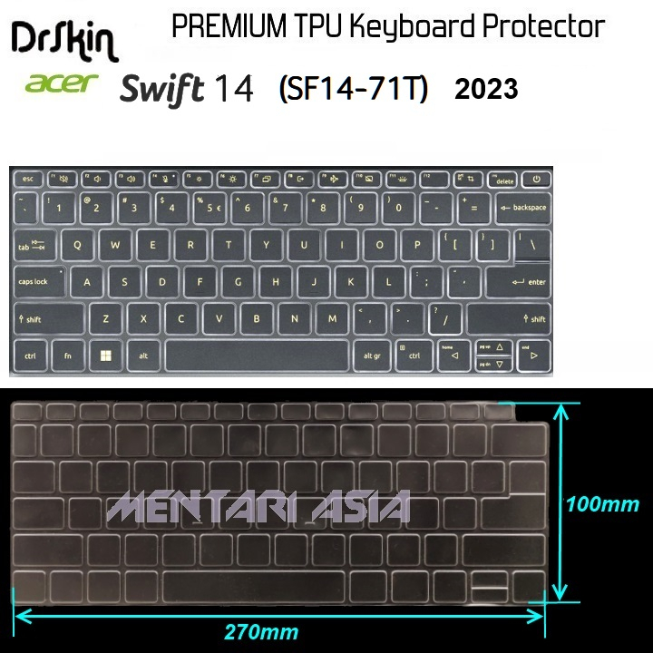 Keyboard Protector ACER Swift 14 SF314-71 2023 - DrSkin Premium TPU