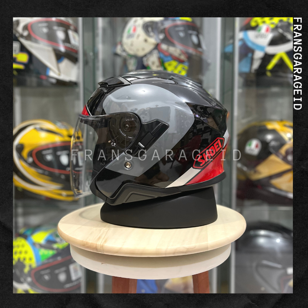 HELM SHOEI J CRUISE 2 MERAH ABU HITAM REPLIKA 1:1 HALF FACE IMPORT PREMIUM