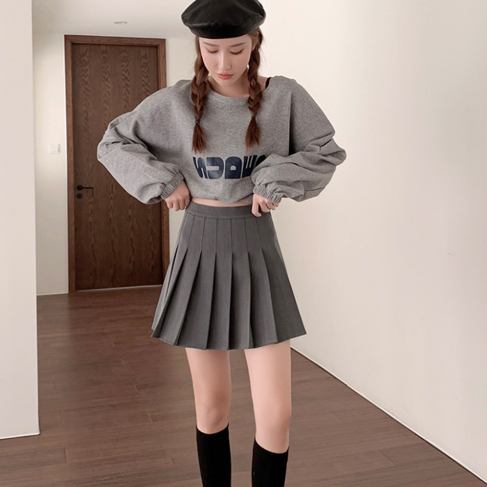 Skirt Mini Wanita Polos Rok Mini Pendek Korea Lipit Casual Skirt