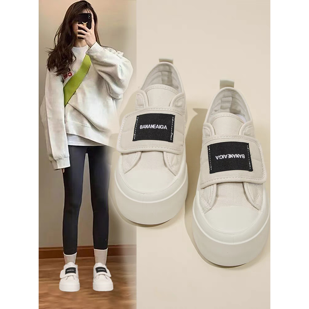 COD Sneakersdaily 57 Sepatu Sneakers Velcro Straps Kasual Wanita Import Premium