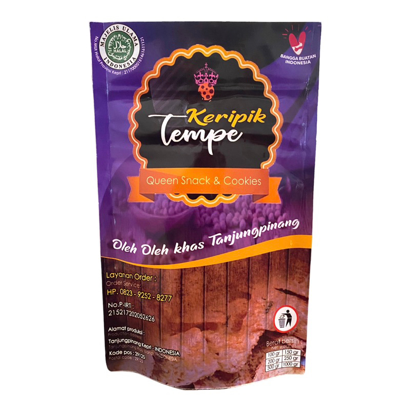

Queen snack & cookies Keripik Tempe 100gr