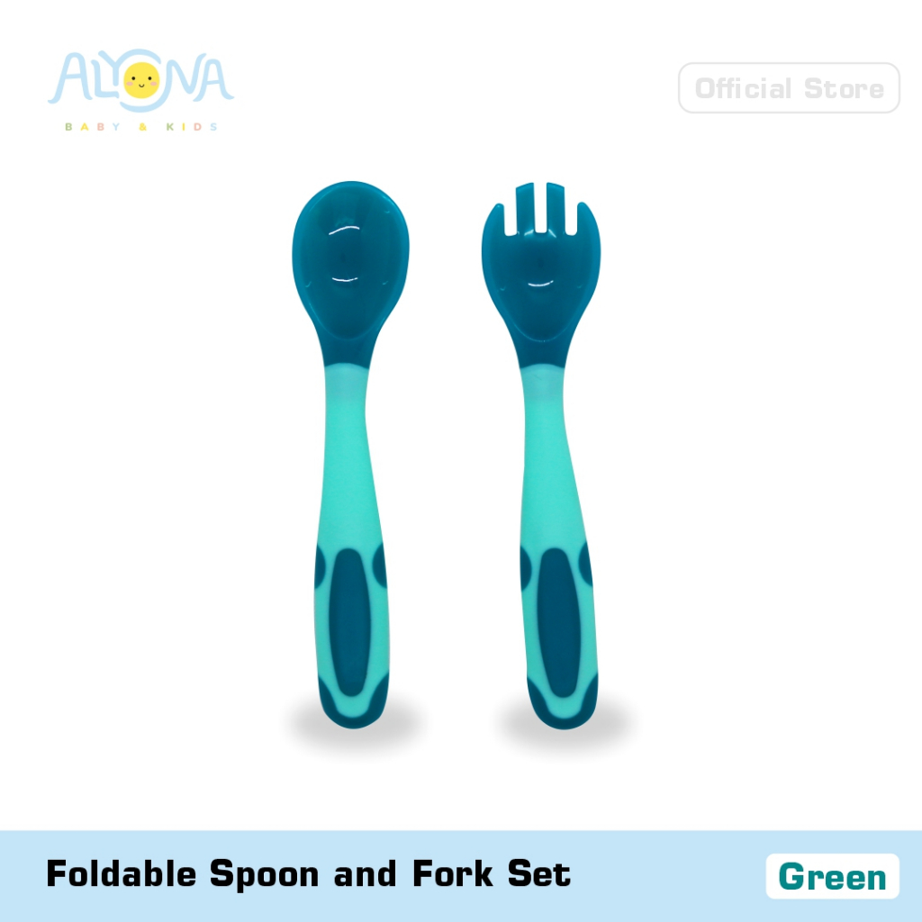 Ktmstore Foldable Sppon Fork Set Sendok garpu alat makan bayi Alyona AL-007