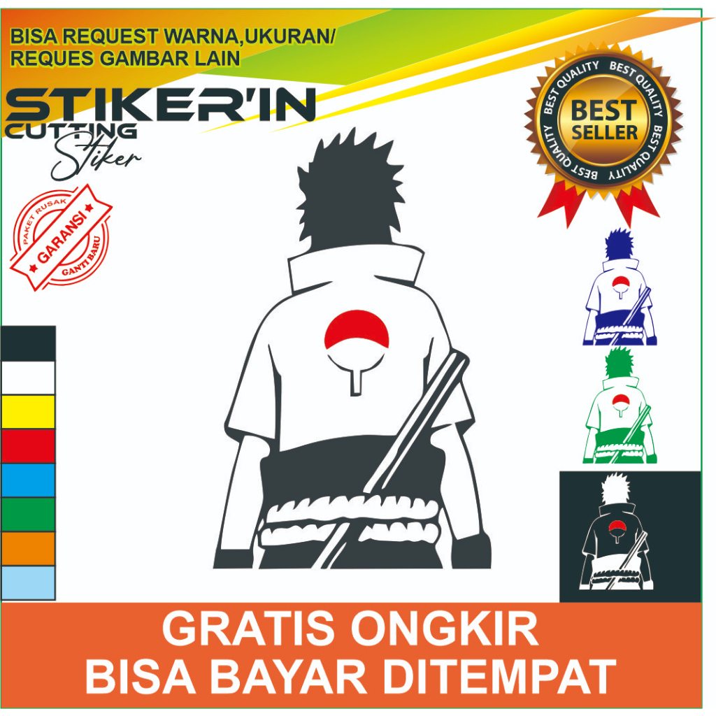 cutting stiker laptop motor mobil kartun naruto