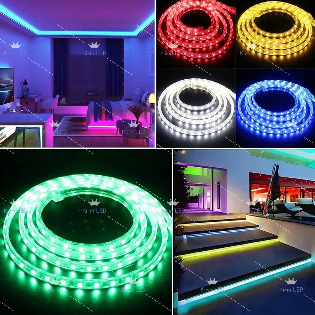 TERMURAH 5050 PAKET Lampu Led Strip Selang 5050 10M-15M-20M-30M (lampu strip+ Soket+tutup )5050
