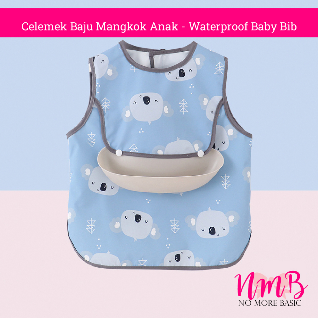 Celemek Baju Mangkok Anak - Waterproof Baby Bib