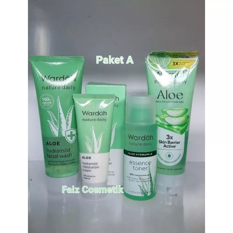 Wardah Paket Aloevera Perawatan Wajah melembabkan / untuk kulit sensitive