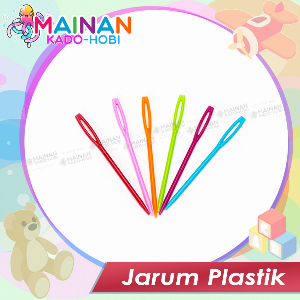 MAINAN SENSORIK MOTORIK MONTESSORI ANAK JARUM PLASTIK ALAT MENJAHIT