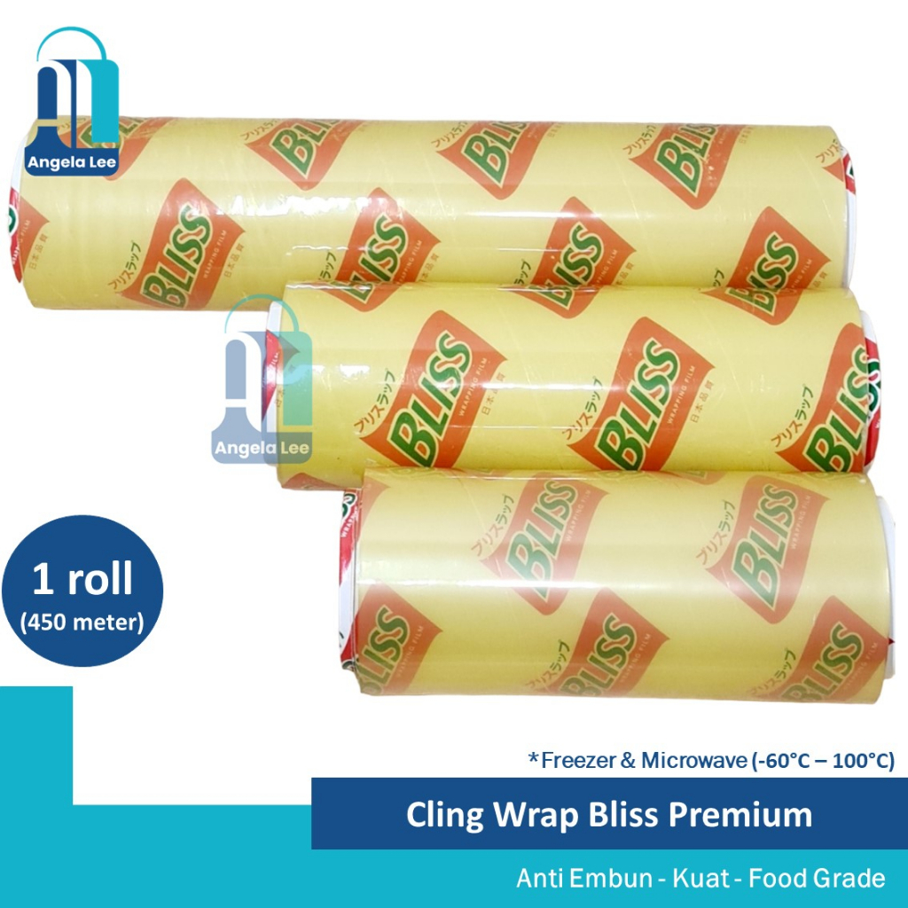 Bliss Cling Wrap Roll 25cm Premium Freezer Microwavable Foodgrade Panas Dingin 450m