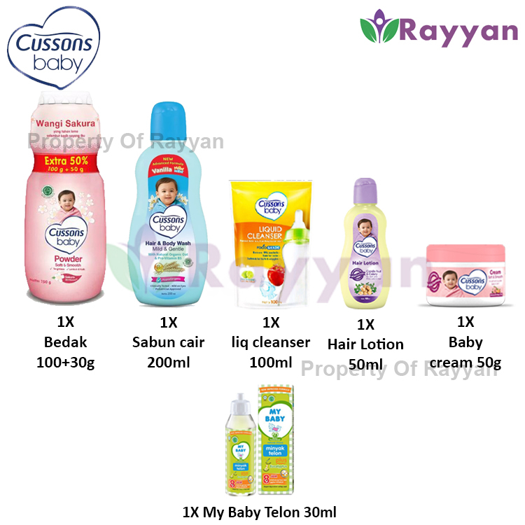 (CP)Cussons Baby Pack 11in1 | Fun Bathing/Complete Essential |Plus Telon| Cussons Baby Gift Set Large Biru/Pink/Ungu plus telon|Kado Bayi Baru Lahir Ukuran Besar | Perlengkapan Mandi Bayi isi bedak, parfum, oil, shampoo, cream + telon my baby |Paket Hemat