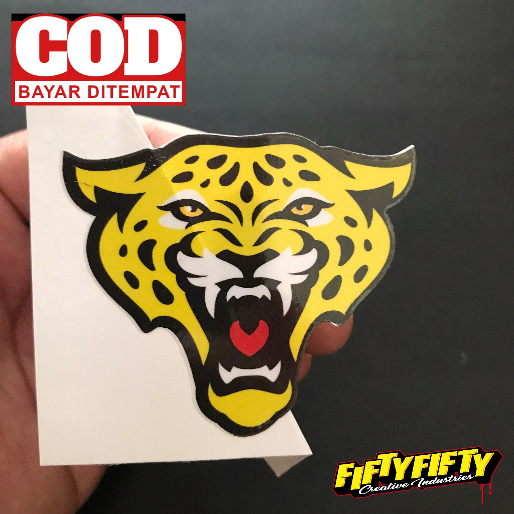 Stiker Print Cut HARIMAU Stiker Printing Laminasi Glossy Stiker Motor Mobil Helm Sudah Membentuk Pola Desain