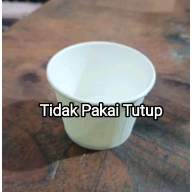 (50 pcs) Paper Cup / Papercup / Gelas Kertas Hot Panas 4 oz ± 120 ml / Lid (Tutup) Transparan