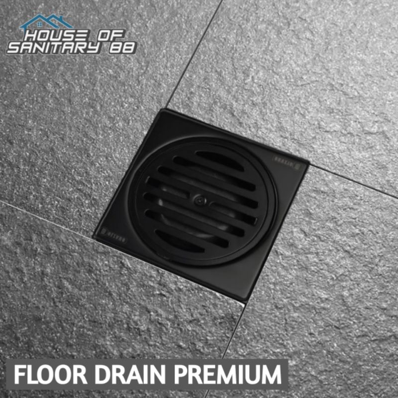 Floor drain PREMIUM BOLZANO Stainless / Saringan got ORIGINAL BOLZANO BLACK DAN CHROME