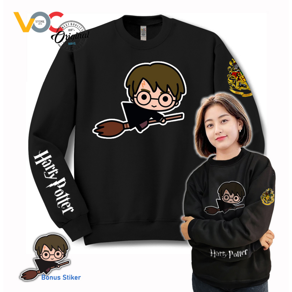 Sweater Crewneck Harry Potter Cartoon Switer Crewneck Fleece Tebal Premium Unisex Oversize